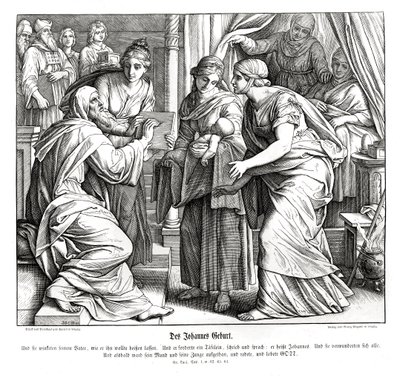 Naissance de Jean, Évangile de Luc - Julius Schnorr von Carolsfeld