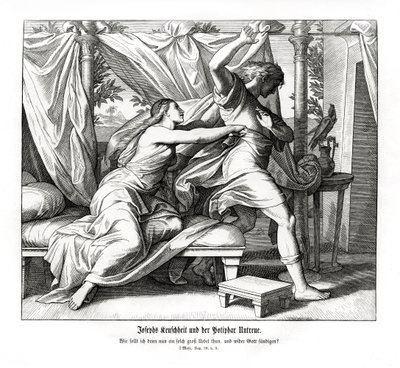Joseph refuse de coucher avec Potiphar, Genèse - Julius Schnorr von Carolsfeld