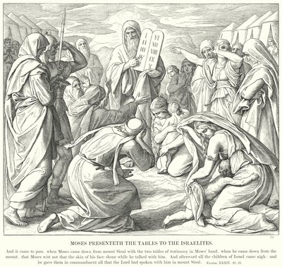 Moïse présente les tables aux Israélites - Julius Schnorr von Carolsfeld