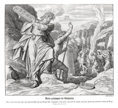 Moïse brise les tables de la loi, Exode - Julius Schnorr von Carolsfeld