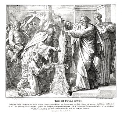 Paul et Barnabé à Lystre, Actes des Apôtres - Julius Schnorr von Carolsfeld