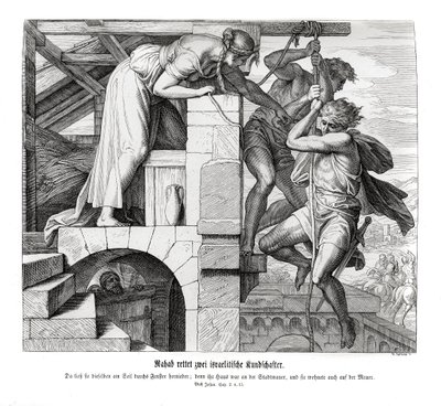 Rahab sauve deux hommes israélites, Josué - Julius Schnorr von Carolsfeld