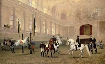 Exercice matinal à la Hofreitschule, Josephsplatz, 1890 - Julius von Blaas  