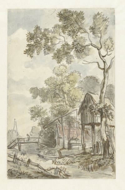 Projet pour une peinture murale avec paysage hollandais - Jurriaan Andriessen