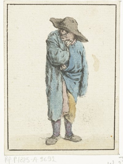 Paysanne debout avec main et bras dans son manteau (Mendiant) - Jurriaan Cootwijck