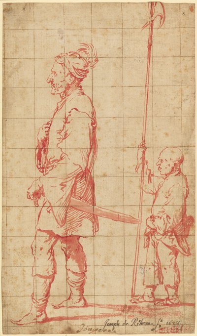 Un potentat accompagné de son porteur de hallebarde - Jusepe de Ribera