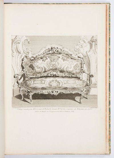 Canapé exécuté pour M. le comte de Bielinski Grand Maréchal de la Couronne de Pologne, en 1735.; Canapé exécuté pour le comte de Bielinski en 1735, 4e planche - Juste Aurèle Meissonnier