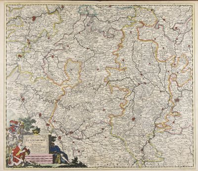 Ducatus Lutzenburgi nova et accurata tabula : cum adjacentibus provinciis et omnibus suis regionibus delineatio / per Iustinum Danckerts - Justus Danckerts