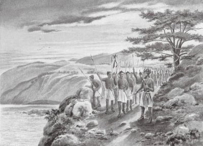 Sargon Ier à la Méditerranée (lithographie) - Justus Hill