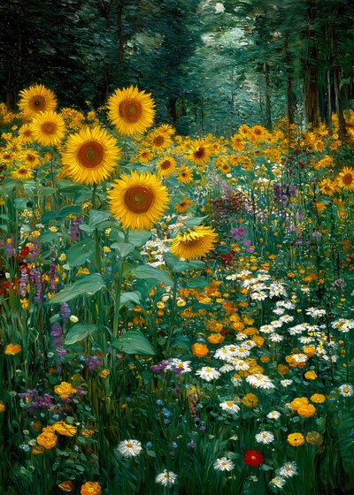 Lisière de la forêt des tournesols dorés - Justyna Jaszke