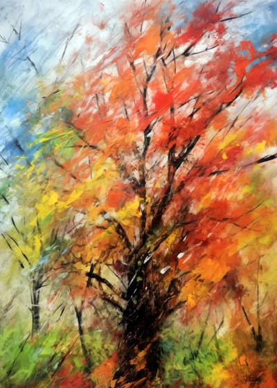 Un arbre aux couleurs chatoyantes en automne - Justyna Jaszke