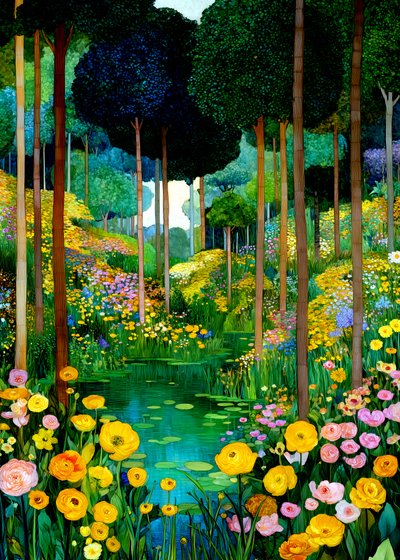 Un étang de jardin forestier plein de vie - Justyna Jaszke
