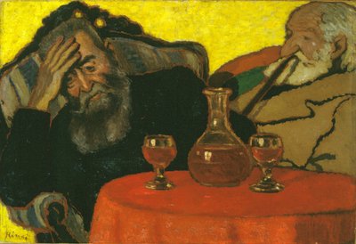 Mon père et Piacsek, avec du vin rouge - József Rippl Rónai