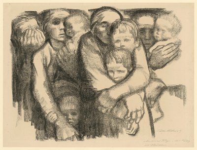 Mères (2e version rejetée de la 6e feuille de « Guerre », 1er état) - Käthe Kollwitz