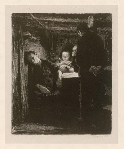 Mort (feuille 2 de « Une révolte de tisserands », 2e état) - Käthe Kollwitz