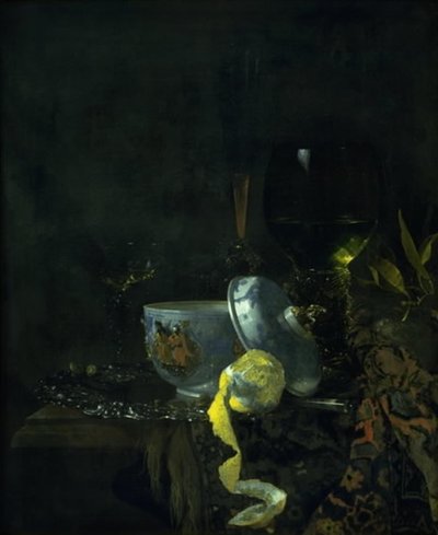 Nature morte avec un bol en porcelaine chinoise - Kalf