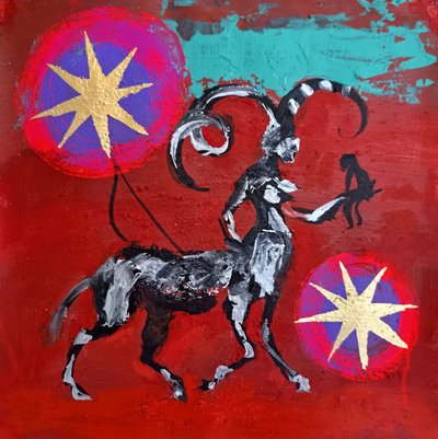 Centaure rouge et étoiles dorées - Kanat Ibragimov