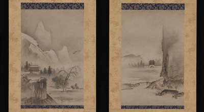 Deux vues des Huit Vues des rivières Xiao et Xiang, début du 16e siècle - Kantei