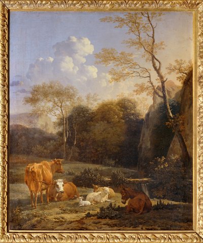 Le bocage, Vaches, ane et moutons pres d