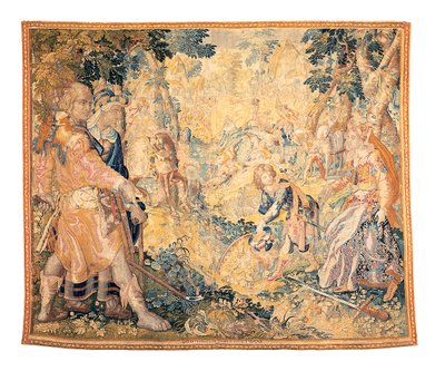 Tapisserie mythologique de Delft représentant une scène de Orlando Furioso, par Franciscus Spierinckx - Karel Van Mander