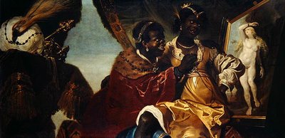 Hydaspes et Persina devant une peinture d
