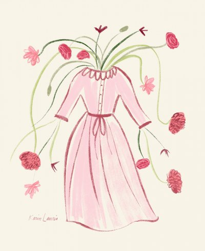 Robe rose fleurie - Karin Lauria