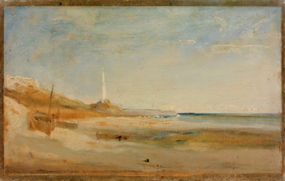 Bateaux et phare près de Gênes - Carl Blechen