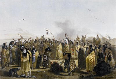 Danse du cuir chevelu des Minitarres - Karl Bodmer