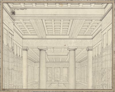 Didon. Opéra de Bernhard Klein. Projet pour le 3e décor. Chambre dans le palais - Karl Friedrich Schinkel