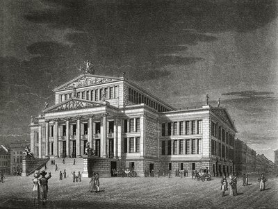 Allemagne, Berlin, Vue du Schauspielhaus (salle de concert), gravure de Karl Friedrich Schinkels - Karl Friedrich Schinkel
