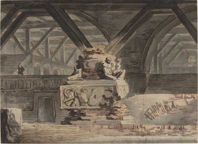Décor de scène : Une voûte sépulcrale - Karl Friedrich Schinkel