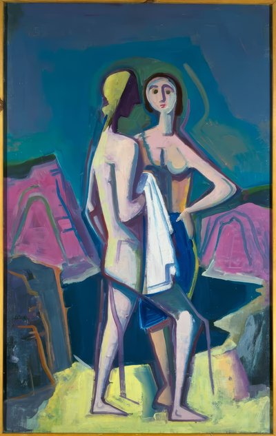 Deux femmes devant des montagnes - Karl Hofer