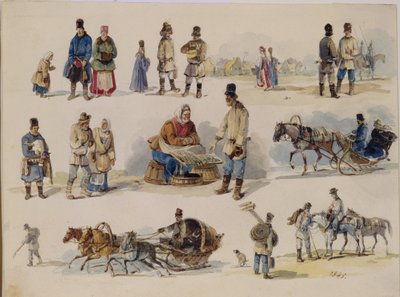 Types folkloriques de Russie, 1845 - Karl Ivanovich Kolmann