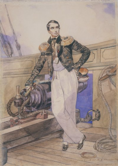 Vladimir Alexeyevich Kornilov à bord de la brigantine Themistocles, 1835 - Karl Pavlovich Bryullov