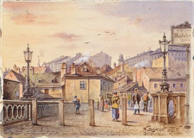 Le pont de la Madeleine sur la rivière Vienne - Karl Wenzel Zajicek