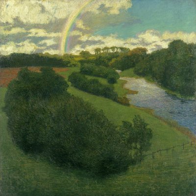 Paysage avec un arc-en-ciel à Alster - Karl Wilhelm Arthur Illies