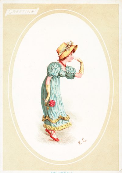 Carte de vœux (chromolithographie) - Kate Greenaway