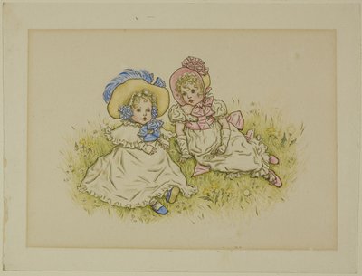 Deux Petites Filles avec Bonnets - Kate Greenaway