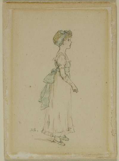 Jeune fille avec des rubans bleus - Kate Greenaway