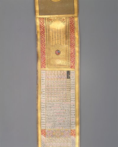 Calendrier-Almanach en forme de rouleau, daté A.H. 1224 A.D. 1810 - Katib Muhammad Ma