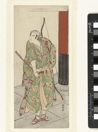 Acteur Ichikawa Monnosuke II avec arc et flèche - Katsukawa Shunko