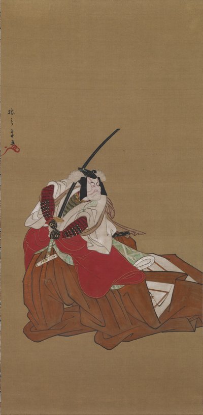 Nikuhitsu ukiyo-e : Ichikawa Danjūrō V dans le rôle de Shibaraku - Katsukawa Shunsho