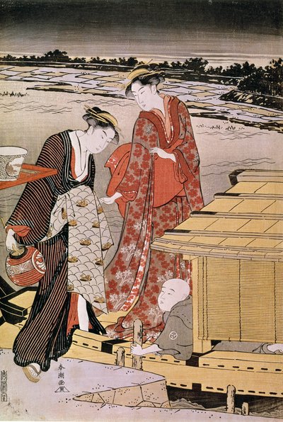 Crépuscule sur la rivière Sumida - Katsukawa Shunsho