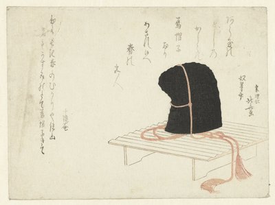 Un bonnet de cour sur un support - Katsushika Hokusai