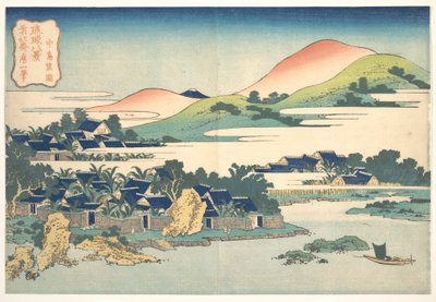 Le jardin de bananiers de Nakashima (Nakashima shōen), tiré de la série « Huit vues des îles Ryūkyū » (Ryūkyū hakkei) - Katsushika Hokusai