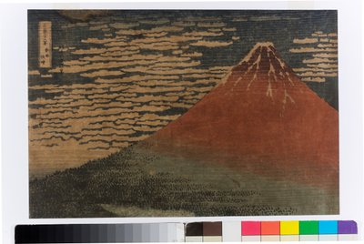 Jour clair avec vent du sud (Red Fuji) - Katsushika Hokusai