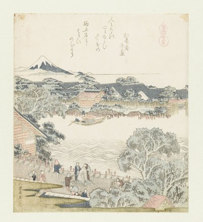 De paarden-bind steen - Katsushika Hokusai