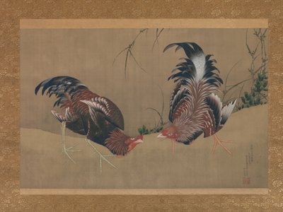 Coqs de combat - Katsushika Hokusai