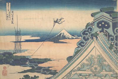 Honganji à Asakusa à Edo, de la série Trente-six vues, vers 1830-32 - Katsushika Hokusai