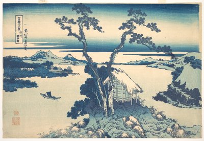 Le lac Suwa dans la province de Shinano (Shinshū Suwako), tiré de la série « Les trente-six vues du mont Fuji » (Fugaku sanjūrokkei) - Katsushika Hokusai